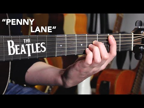 The Beatles "PENNY LANE" guitar tutorial - how to play with simple chords