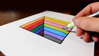 How to Draw an Easy Anamorphic Hole for Kids - Trick Art on Paper