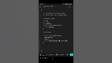 sorting array using insertion sort || c++ || programming