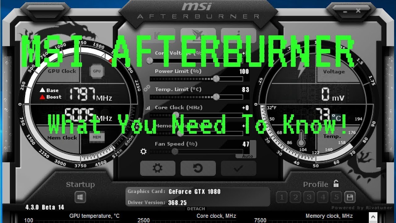 Cách sử dụng cơ bản MSi Afterburner ( Phần mềm đo nhiệt độ máy tính )