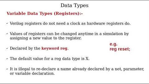 Verilog HDL Complete Series | Lecture 3 - Part 1 | Data Types in Verilog HDL