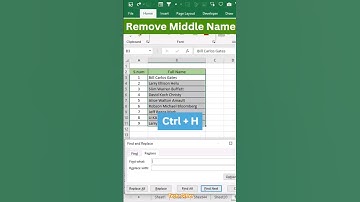Remove Middle Name in Excel