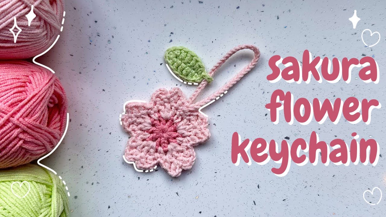 🌸 Crochet Sakura Flower Keychain | in-depth tutorial 🌸 - YouTube