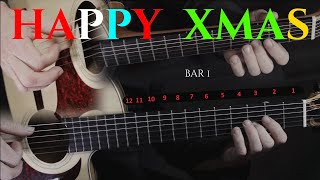 HOW TO PLAY &quot; HAPPY XMAS&quot; - John Lennon - fingerstyle guitar cover by soYmartino