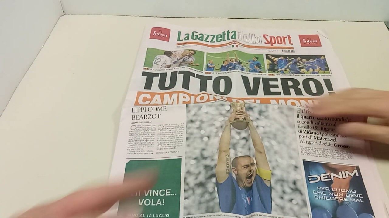 Gazzetta dello Sport Italia campione del mondo 2006 YouTube