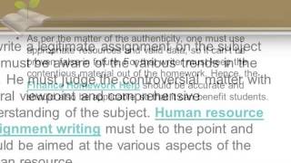 Human resource Assignment writing
