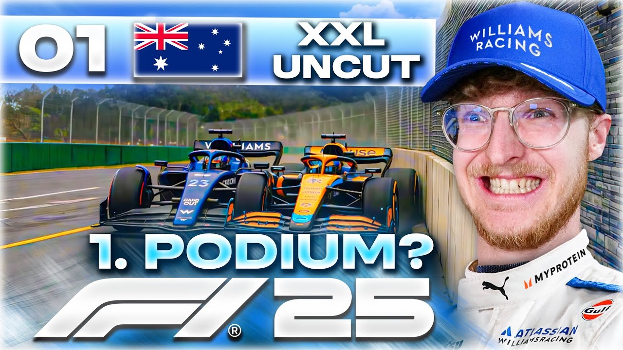 Erstes PODIUM und CRASH im 1. Rennen?! - XXL UNCUT Williams Karriere Folge 1 🔥CutterLukas