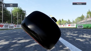 This happens when you hit the "flying" wheel at 220 KMH - 137 MPH - F1 2021 Game #Shorts
