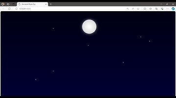 How To Design night sky with animated mood and stars using HTML, CSS Step By Step Explained