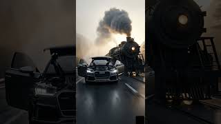 🚂 Audi RS7 + Steam Train #trending #trending #viraltrend #shorts