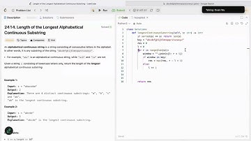 2414. Length of the Longest Alphabetical Continuous Substring - Using Python