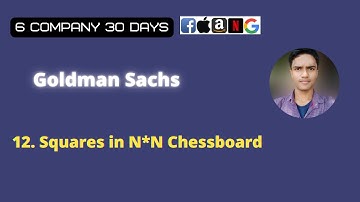 Toal Squares in N*N Chessboard | #6Company30Days Challenge | Goldman Sachs 🔥 | #ReviseWithArsh