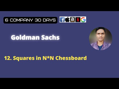Toal Squares in N*N Chessboard | #6Company30Days Challenge | Goldman Sachs 🔥 | #ReviseWithArsh