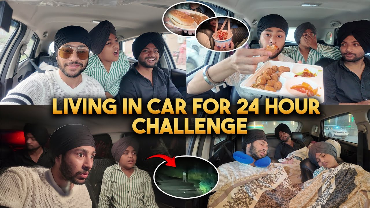 24HOUR IN CAR CHALLENGE NIGHT AT HAUNTED HOUSE 2025😱 - BEING BRAND 