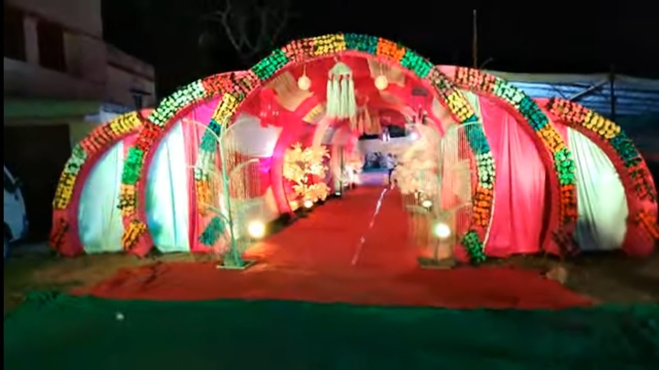 trust gate entry & lighting ideas for wedding | Tent decoration ideas | wedding lighting ideas