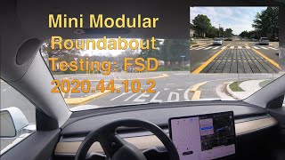 FSD Beta: Mini-Modular Roundabout Tesla Model 3 2020.44.10.2