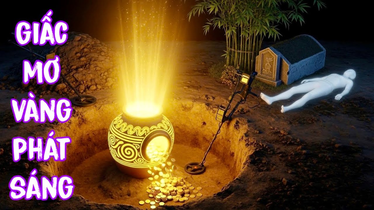 GIẢI MÃ GIẤC MƠ - VÀNG PHÁT SÁNG | tìm giúp kho báu tổ tiên để lại gần khu mộ tổ của gia đình