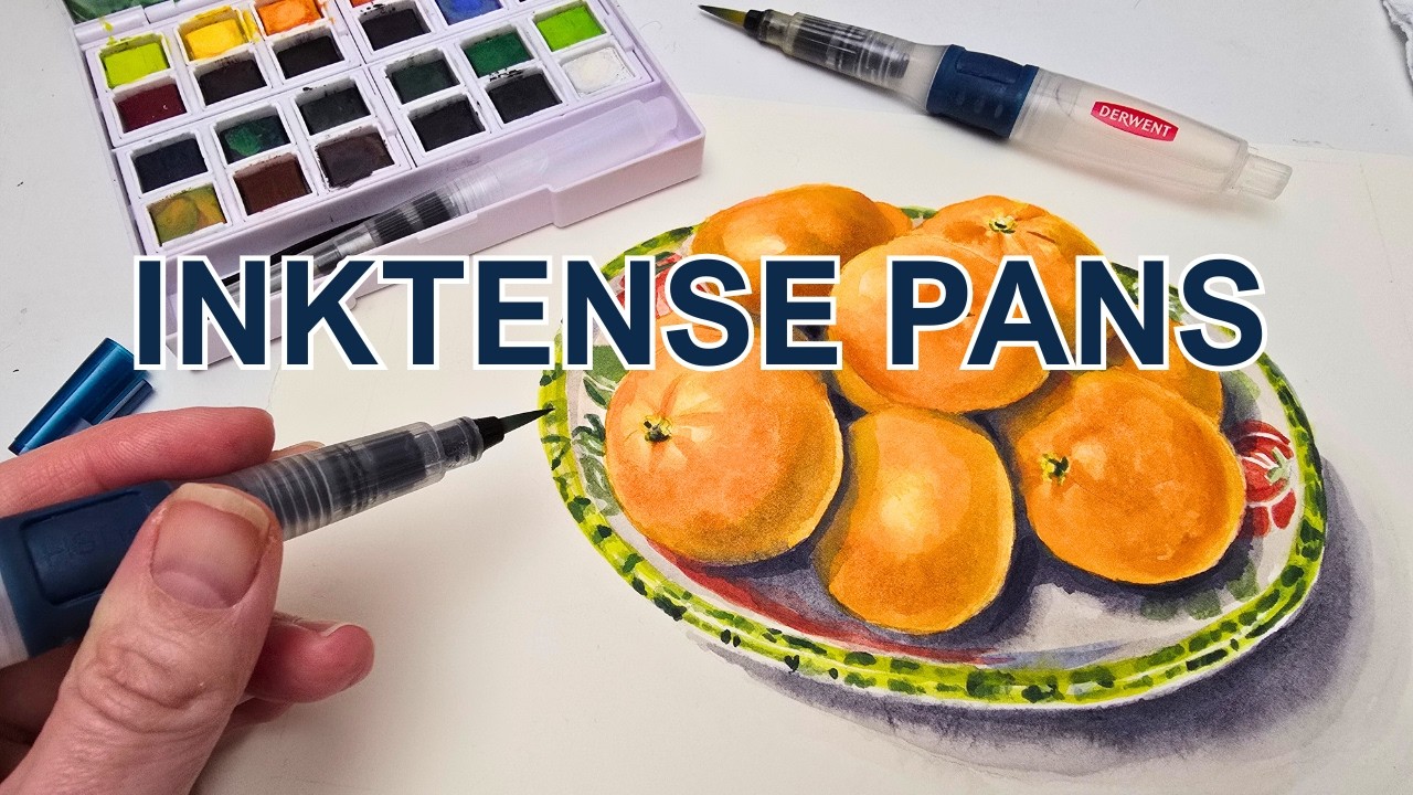 I Painted Satsumas Using ONLY Inktense Pans (24 Set)