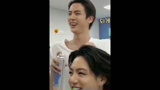 Jin Gave A New Style To Jungkooks Hair