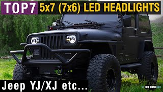 🏆 Best 5x7 (7x6) LED Headlights for Jeep XJ/YJ [TOP Deals 2026]