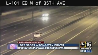 DPS stops wrong-way driver on Loop 101 eastbound near 35th Avenue overnight