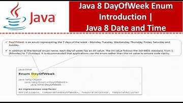 Java 8 DayOfWeek Enum Introduction | Java 8 Date and Time | Java Date and Time