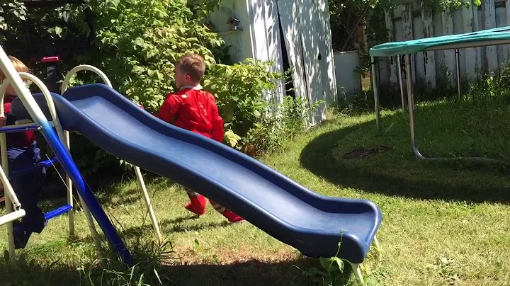 Flying down the slide