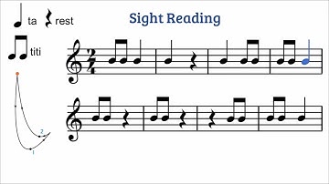 Reading quarter notes, 8th notes, and rests in 2 beat meter 2