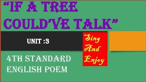 If A Tree Could Talk -  4th standard poem ( Unit - 3 Environment)@LearningWorld2020