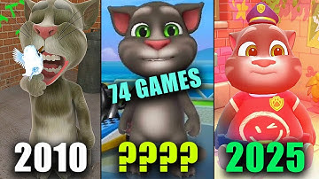 All Outfit7 74 "Secret" Games Talking Tom Cat (Version 1) 2010 - Talking Tom Cat (Version 3) 2025