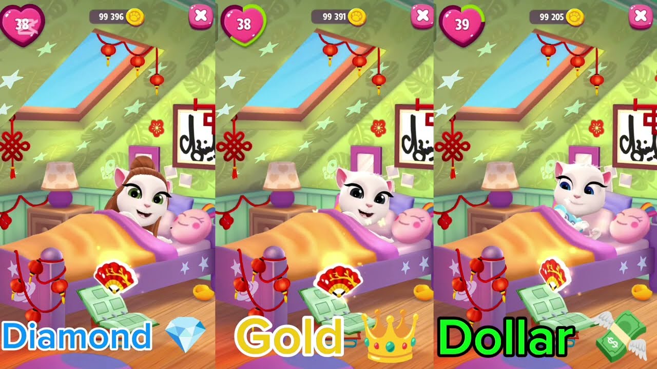 EVOLUTION of My talking Angela 2: From Basic to GOLD, DIAMOND and DOLLAR! 💎💰