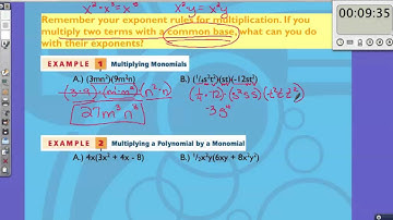 Algebra 7-7 Multiplying Polynomials Part 1