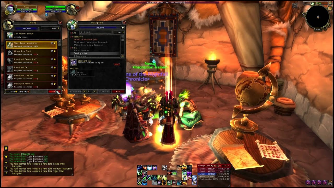 Mists of Pandaria - Inscription Leveling Guide (525-600)