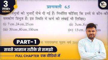 Class 10 Maths Ex 6.5 Ncert Solution (Hindi) | Chapter 6 - त्रिभुज | Mathematics Analysis | Part 1