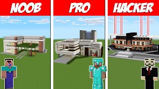 Minecraft NOOB vs PRO vs HACKER: BEST MODERN HOUSE CHALLENGE in Minecraft / Animation