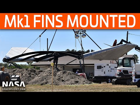 SpaceX Boca Chica - Mk1 Fins Mounted - SN8 Common Dome Flip