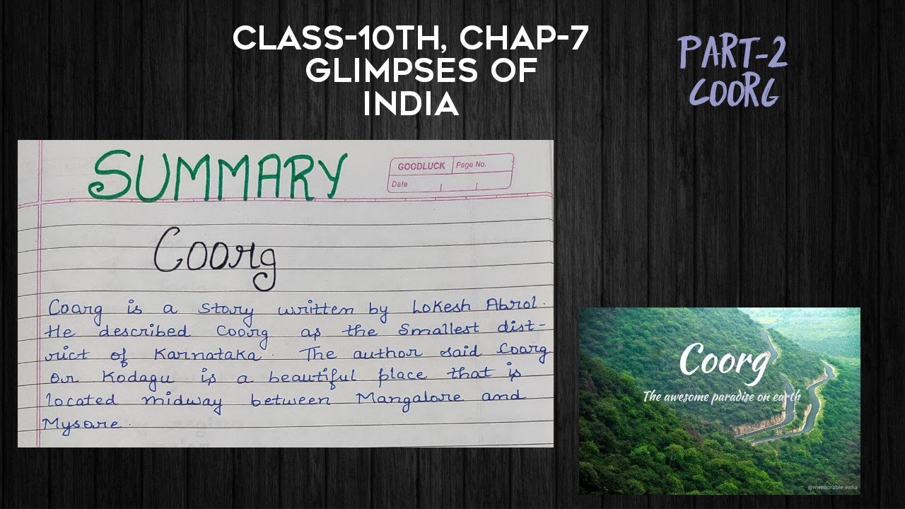 essay on coorg class 10