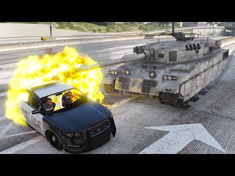 GTA 5 DESTRUCTIVE RHINO TANK HIGH SPEED CRASHES - SUPER CINEMATIC PICTURE ON SLOW MO ep.14