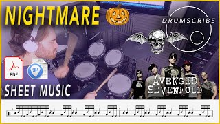 Nightmare - Avenged Sevenfold Drum SCORE Sheet Play-Along DRUMSCRIBE