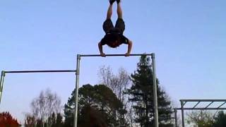 switchblade m up to double 360 bar twist to handstand into front lever(BAROLOGY).wmv