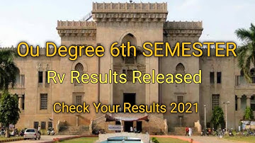 Ou University Degree 6th SEMESTER||Rv Result Declared-2021