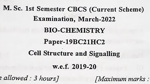 Cell structure and signalling questions paper 2022 | msc biochemistry | MDU Rohtak