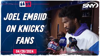 Joel Embiid says Knicks fans at 76ers home game is 'disappointing' and 'kind of pisses me off' | SNY