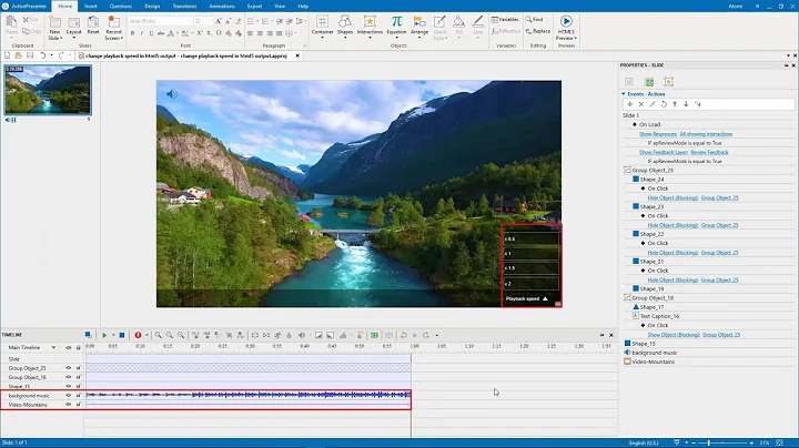 How to Change Video/Audio Playback Speed in HTML5 Output - ActivePresenter 8