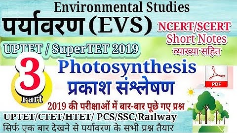 (Part-3) पर्यावरण II EVS Best Notes 2019 II Environment II UPTET II Supertet II KVS II NVS