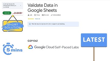 Validate Data in Google Sheets | #GSP1062 | #qwiklabs
