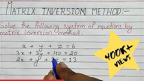 Matrix inversion method