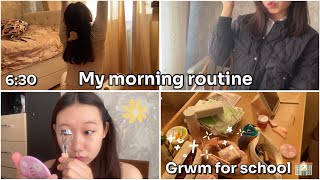 GRWM FOR SCHOOL | MY MORNING ROUTINE 🫧|