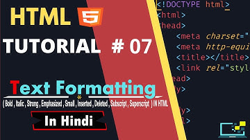 Text Formatting In HTML In HINDI  | Bold| Italic | Strong | Emphasized | Subscript | Supscript