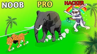 Noob Vs Pro Vs Hacker - Animal Transform Race Gameplay screenshot 1